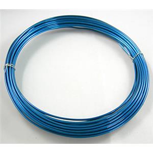 Blue Aluminium flexible craft cord for necklace bacelet, wire:2mm dia, 6m/roll