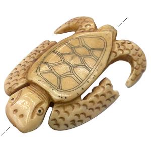 Chelonian, Antique cattle Bone bead, 60x40mm