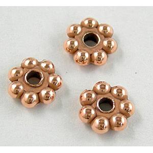 CCB Copper-Colored Plastic Daisy Bead, 6.5mm dia, approx 7200pcs