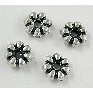 CCB Silver Plastic Daisy Bead, 6.5mm dia, approx 7200pcs