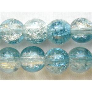 Crackle Glass Round Beads, 8mm dia, 115pcs per st