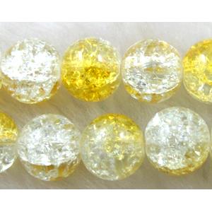 Round Crackle Glass Beads, 10mm dia, approx 90pcs per st