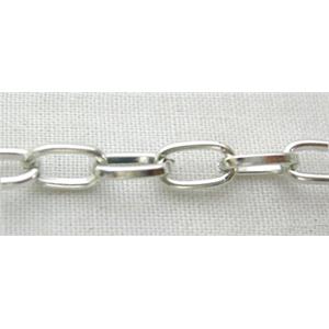 platinum plated Iron Chain, 3.5x6.5mm