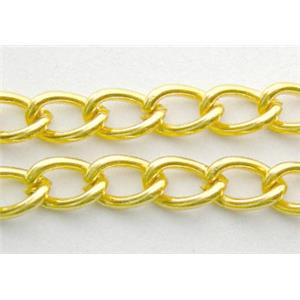 Gold Plated Iron Chains, approx 4x3mm, 0.5mm thickness