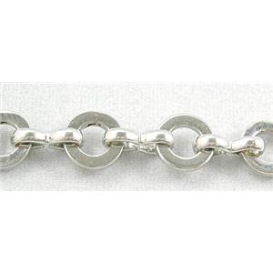 Platinum Plated Copper Chain, 6mm dia