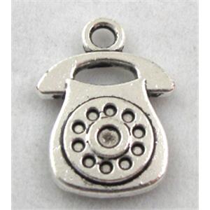 Tibetan Silver phone pendants, Zn Alloy, 12x17.5mm