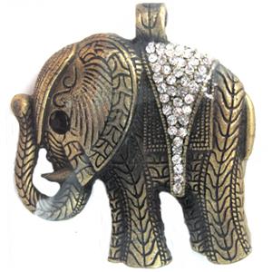 Tibetan Silver elephant pendant, Lead and nickel Free, bronze, 58x60mm