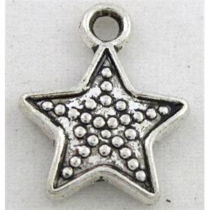 tibetan silver star pendant, Non-Nickel, approx 12mm dia