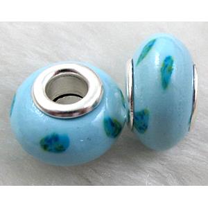 Fimo Polymer Clay Beads, 15-16mm dia, 9-10mm thick, hole:5.5mm