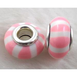 Fimo Polymer Clay Beads, 15-16mm dia, 9-10mm thick, hole:5.5mm