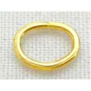 oval copepr Jump ring, gold plated, 3x4mm