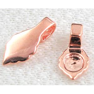 Glue on Bail, copper, rose gold, 6x16mm