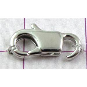 Parrot Clasp, copper, platinum plated, 6x12mm