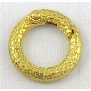 alloy Carabiner Clasp, gold plated, approx 25mm dia