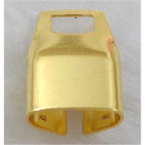 crimp end, cord clip, copper, gold plated, 13x20mm