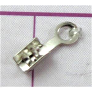 copper crimp cord end, clip, platinum plated, 2.2mm