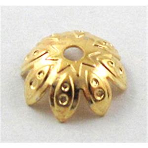bead-Caps, copper, Golden Plated, 9.5mm dia, copper