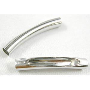 curving tube for necklace/bracelet, platinum plated, 5mm dia,30mm length