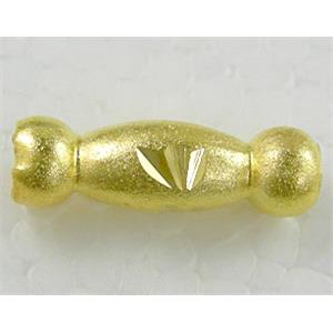 Gold Plated Bracelet, necklace spacer Tube, 6x20mm, hole:2.5mm