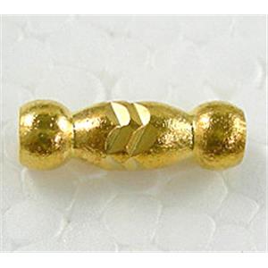 Gold Plated Bracelet, necklace spacer Tube, 4x13mm,hole:2.5mm