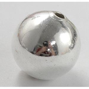 Round Copper Beads, platinum plated, 14mm dia