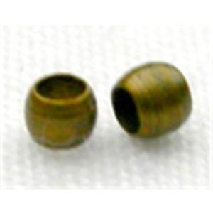 Crimp Beads, Copper, Round, Antique Bronze, 2.5mm dia