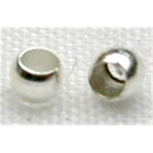 Crimp Beads, Copper, Round, platinum plated, 3mm dia