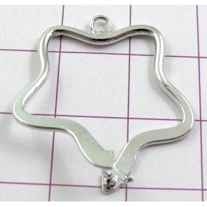 Platinum Plated Hinge Bail Pendant, Nickel Free, 25mm dia