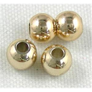 Gold Plated Copper Round Spacer Beads, 5mm dia, 2.5mm hole