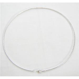 Silver Plated Copper Necklace, 13.5cm dia, 2mm dia