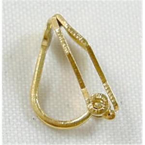 Gold Plated Copper Earring Clip , Nickel Free, 8x13mm