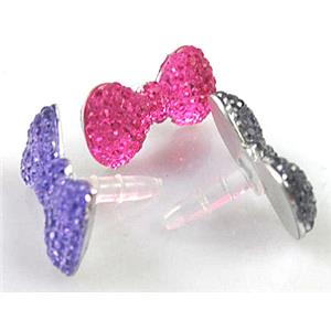 Earphone Jack Dust Cap Plug with Rhinestone, 20x14x20mm