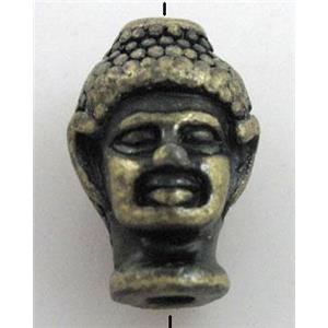 alloy spacer bead, buddha, anti-bronze, 9x13.5mm, 2mm hole