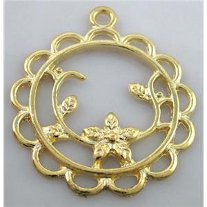 alloy pendants, gold, 40mm dia