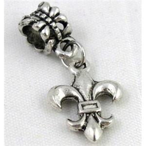 Bracelet spacer, alloy hanger, pendant, approx 20-30mm, 5mm hole