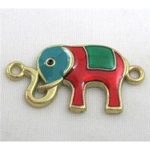 bracelet bar, enamel alloy connector, approx 17x28mm