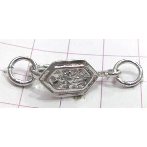 Copper toggle clasps, 12x35mm, color code: F platinum