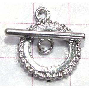 Copper toggle clasps, 16mm dia. Stick: 20mm length, color code: F platinum