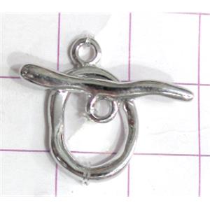 Copper toggle clasps, 12mm dia, stick: 21mm length, color code: F platinum