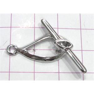 Copper toggle clasps, 12x28mm, stick: 28mm length, color code: E golden