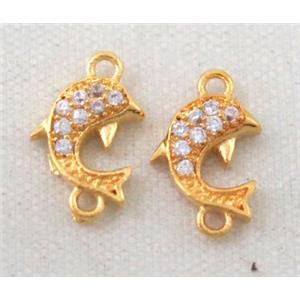 zircon, copper connector, gold plated, approx 6-10mm