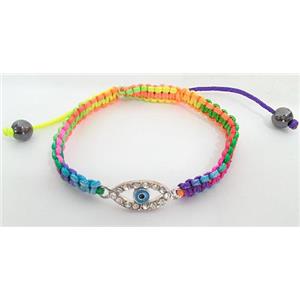 eyes Bracelets, resizable, mixed color, hand-made, approx 8 inch length