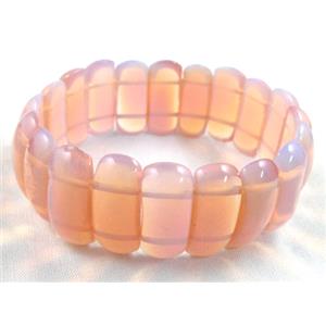 opal stone bracelet, stretchy, 10x22mm, 8 inch length