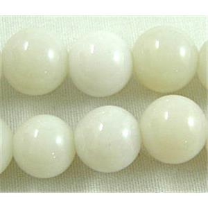 Natural White Agate beads, Rounds, 8mm dia, 50pcs per st