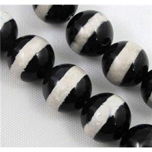 tibetan style Dzi agate beads, round, 10mm dia, approx 38pcs per st.