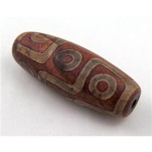 natural tibetan Dzi beads, barrel, approx 16x38mm