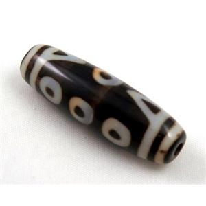 natural tibetan Dzi beads, barrel, approx 13x40mm