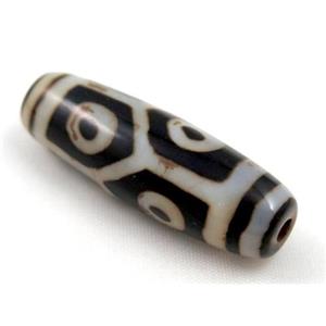 natural tibetan Dzi beads, barrel, approx 13x40mm