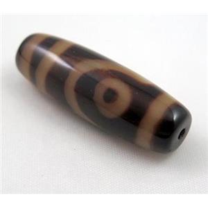 natural tibetan Dzi beads, barrel, approx 14x40mm