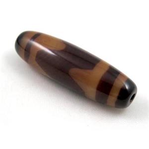 natural tibetan Dzi beads, barrel, approx 14x40mm